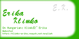 erika klimko business card